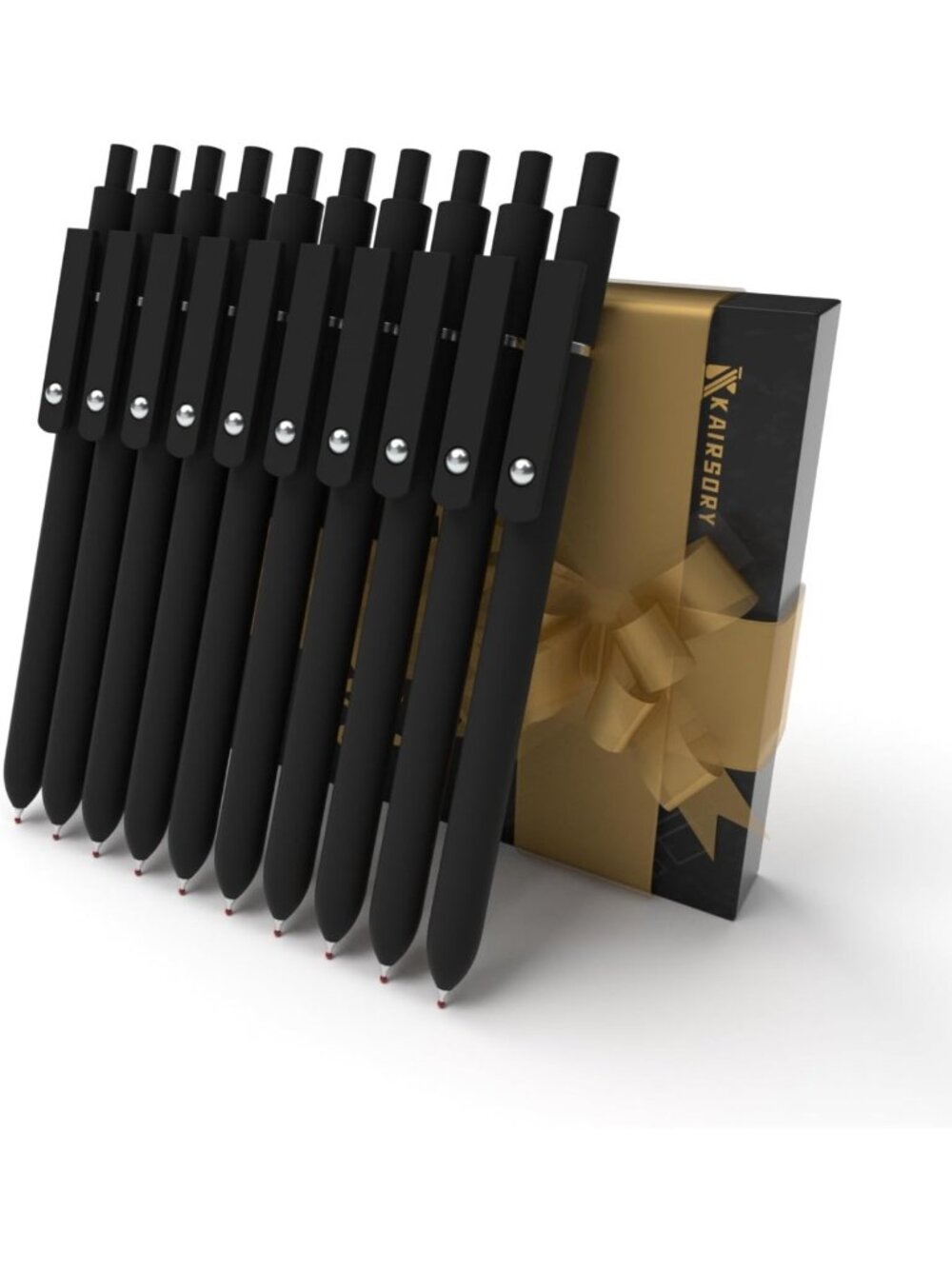 10 Pcs Fine Point Gel Pens - Quick Dry Black Ink for Smooth Writing & Journaling
